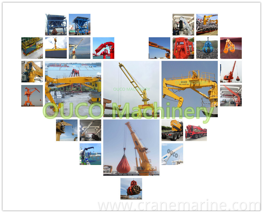 Marine crane telescopic 40m outreach ABS ship deck crane price hydraulic crane
